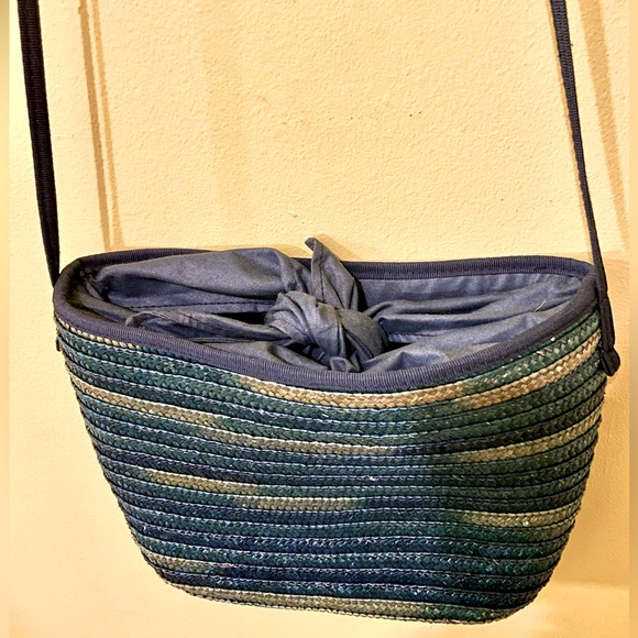 Holt Renfrew Handbags - [SOLD] Vintage Holt Renfrew straw purse with waxed canvas